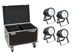 EUROLITE Set 4x LED Theater COB 200 WW/CW + Koffer mit Rollen