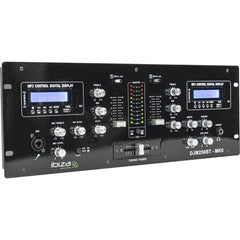 Ibiza Sound DJM250BT-MKII Table de mixage DJ Bluetooth USB double écran LCD Crossfader