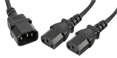 IEC-Split-Kabel, Y-Kabel, Stecker IEC auf 2 x Buchse, IEC-Splitter