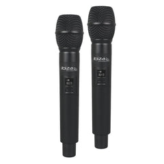 Ibiza DR20UHF-HH DUAL-UHF-EMPFÄNGER MIT 2 HANDHELD-MIKROFON 863,9 &amp; 864,9 MHz