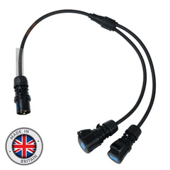 PCE 16A Moulded Y Split 2.5mm Y Connector Lead Adaptor Power Cable Splitter Marquee DJ