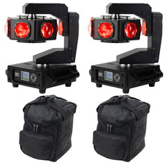 2x Equinox UFO Multi Beam Moving Head 6 x 40W RGBW inc Bag
