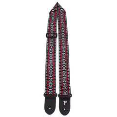 Perris 287 2" Retro Hootenanny Poly Guitar Strap Silver Red