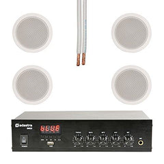 Adastra DM25 Mixer-Verstärker inkl. 4x weiße Deckenlautsprecher und Kabel