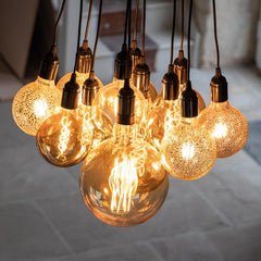 4W Dimmable LED G125 Globe Smoked Spiral Filament Lamp 2200K ES