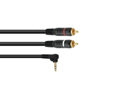 Omnitronic Adapterkabel 3,5 Jack 90?/2Xrca 0,5M Schwarz