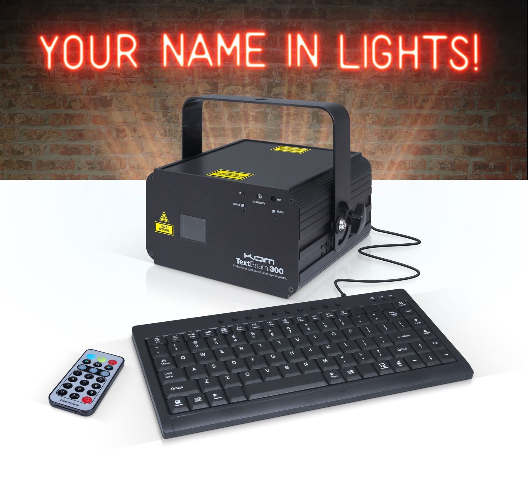Text Projector Kam Text Beam 300 Laser Animation Multicolour - Write your own text fr ...