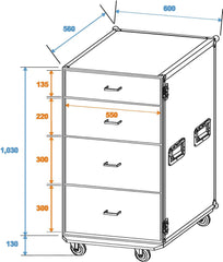 Roadinger Universal Drawer Case Ods-1 With Wheels