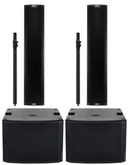 2x dB Technologies Ingenia IG4T 1800w 2-Way Active Speaker + 2x SUB918 Active Subwoofer 18" and Speaker poles