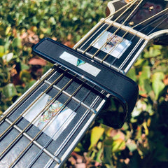 Thalia Guild Black Chrome Finish Capo - Ebony Inked With V Block Fingerboard Marker