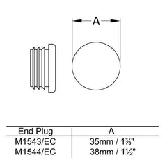 4x Penn Elcom Black Plastic Plug for 35mm Speaker Stand Tube Pole