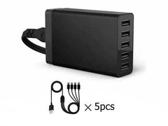 Q Audio Silent Disco 20 Way Charger - UK Mains Charger Included & USB Cables