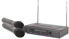 QTX VH2 Dual Handheld VHF Wireless Mic System (174.1 & 175.0 MHz)