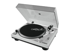 Omnitronic BD-1350 Plattenspieler Silber Riemenantrieb inkl. Staubschutzhülle DJ Disco Vinyl