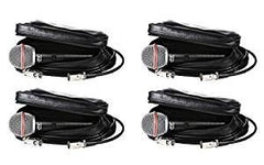 4x microphones vocaux portables JTS TM-929 inc. Pochettes en cuir et câbles XLR