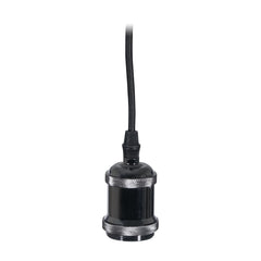 Prolite E27 Pendant Kit - Black Chrome with Black Fabric Cord