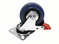 Roadinger Lenkrolle 75 mm blau mit Bremse