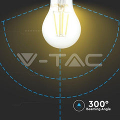 V-Tac LED A60 Filament Bulb 4W Daylight White 4000K