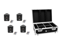 EUROLITE Set 4x AKKU TL-3 TCL QuickDMX + Koffer mit Ladefunktion