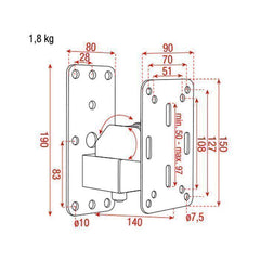 DAP Heavy Duty Speaker Wall Bracket Swivel Tilt - Bolts to Speaker