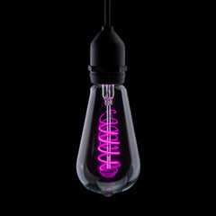 Prolite 4W LED ST64 Spiral Funky Filament Lampe ES, Magenta