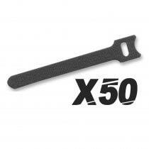Pro Power Hook & Loop Cable Ties Black 200mm x 16mm 50 Pack DJ Disco Speaker Stand
