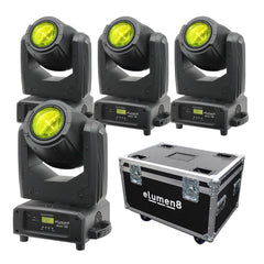 4x elumen8 1RE Beam Moving Head Gobo Lighting DMX Stage Lighting Bundle