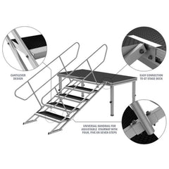 Escalier réglable Global Truss Stage Deck 80-140 cm