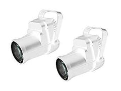 2 x Equinox 3W LED Pinspot weißes Gehäuse Mirrorball Mirror Ball Spot Beam Light 