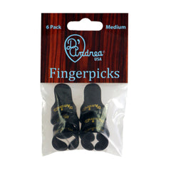 D'andrea Medium Finger Picks Black - 6pc