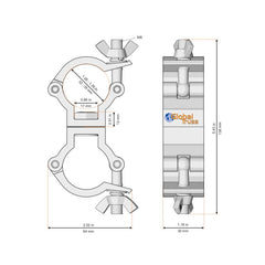 Global Truss F24 Swivel Coupler (32-35mm) Black (5036D-B)