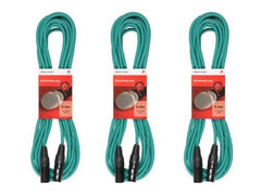 3x Chord XLR Cable (6m Green)