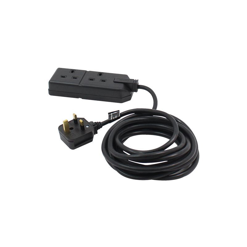 Masterplug Masterplug 2 Gang 4m 13A HD Mains Extension Lead, Black (EXS1324B ...