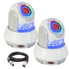2x Ibiza Light Star-Spot Weiß 30W RGBW Spot Moving Head DJ-Beleuchtung