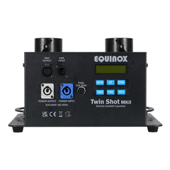 Equinox Twin Shot MKII Konfettikanone, kabellose Fernbedienung, DMX, elektrisch, 80 cm, Bundle