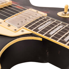 Vintage V100 Icon - Distressed Black Over Sunburst