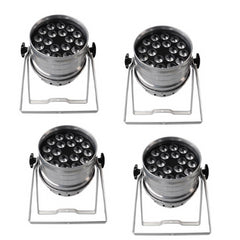 4x HQ Power LED PAR 64 18 x 4W RGBW Chrome Spotlight Theatre Stage