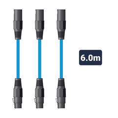 3x Citronic XLR Cable (6m Blue)