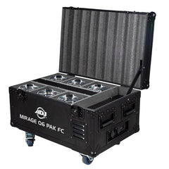 ADJ Mirage Q6 Pack Batterie-LED-Uplighter für den Außenbereich, 6er-Pack, inkl. Lade-Flightcase