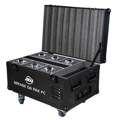 ADJ Mirage Q6 Pack Batterie Extérieure LED Uplighter Pack de 6 avec Flightcase de Charge