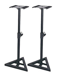 2 x QTX Adjustable Heavy Duty Monitor Stand 180.187 (Black)