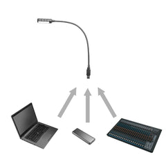 Adam Hall SLED 1 ULTRA USB-Schwanenhalslampe, USB-Anschluss, 4 COB-LEDs