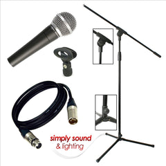 Pulse PM580 Dynamic Vocal Microphone inc. Stand, XLR Cable and Mic Clip