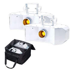 Equinox Helix 100W Gobo Flower (boîtier blanc) paire avec sac de transport