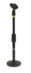 Pied de microphone de bureau télescopique Soundlab avec base ronde et pince pour microphone noir