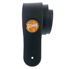 Thalia Gibson 2.5" Black Strap - Aaa Hawaiian Koa With Gibson Pearl Logo