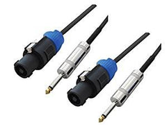 2x Sound LAB Mono 1/4 Jack to Plug Speaker Cable