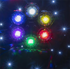 FX Lab 6 Way Multi-Coloured LED Crystal Effect Disco/Party Pod Light
