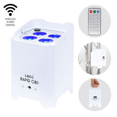 LEDJ Rapid QB1 Kabelloser LED-Uplighter (RGBW) in weißem Gehäuse