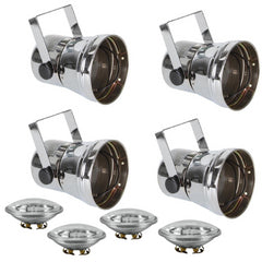 4x HQ Power Pin Spot PAR36 chrome Pinspot Spot Light Par 36 inc lamps